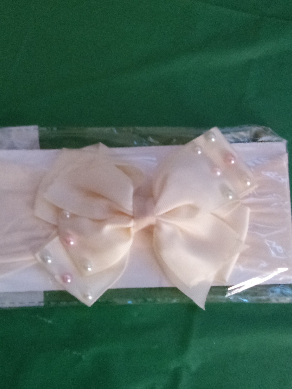 Cream Pearl-Embellished Bow Headband - Women Accessories ( Home )